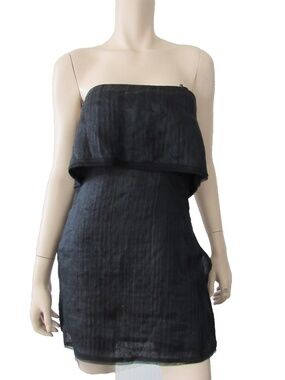 BCBGMaxAzria Runway Sigrid Black Strapless Pocket Mini Cocktail Dress